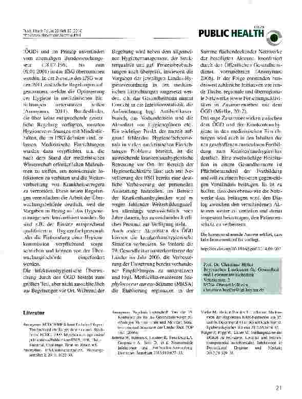 Vorschauseite 2: Der ÖGD überwacht die Krankenhaushygiene