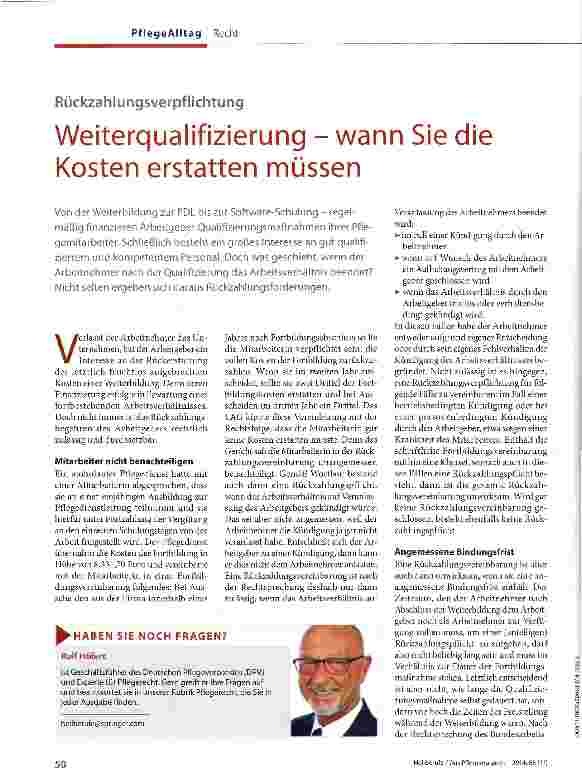 Vorschauseite 1: Weiterqualifizierung - wann Sie die Kosten erstatten müssen