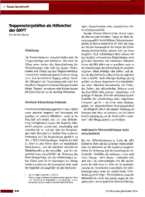 Vorschauseite 1: Treppensteigehilfen als Hilfsmittel der GKV?