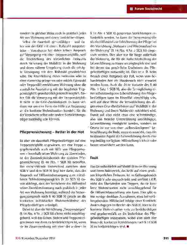 Vorschauseite 2: Treppensteigehilfen als Hilfsmittel der GKV?