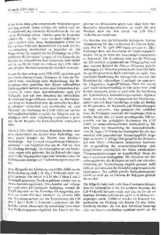 Vorschauseite 3: Zur Verjährung von Kostenbescheiden Oberverwaltungsgericht Berlin, Urteil vom 11. Dezember 2003
