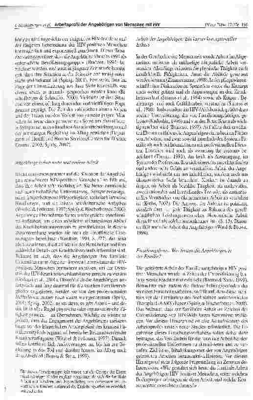 Vorschauseite 2: Das Arbeitsprofil der Angehörigen von Menschen mit HIV/Aids