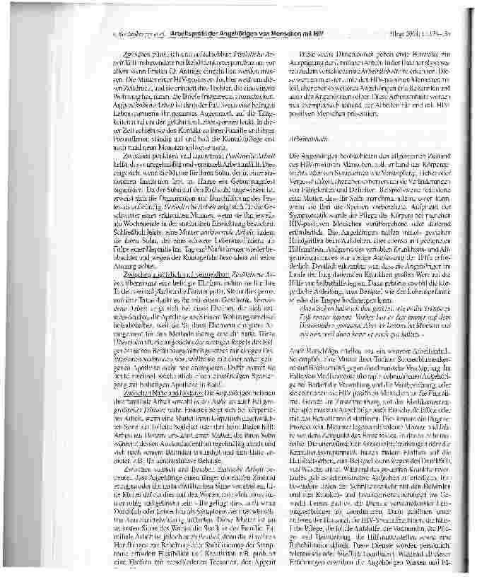 Vorschauseite 5: Das Arbeitsprofil der Angehörigen von Menschen mit HIV/Aids