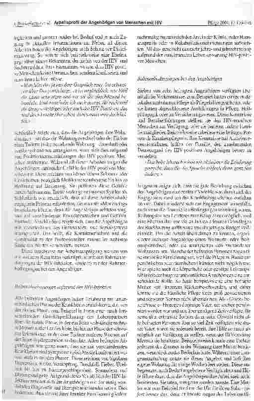Vorschauseite 6: Das Arbeitsprofil der Angehörigen von Menschen mit HIV/Aids