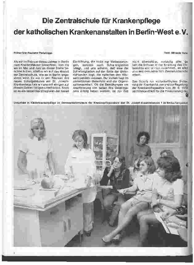 Vorschauseite 1: Die Zentralschule für Krankenpflege der katholischen Krankenanstalten in Berlin-West e.V.