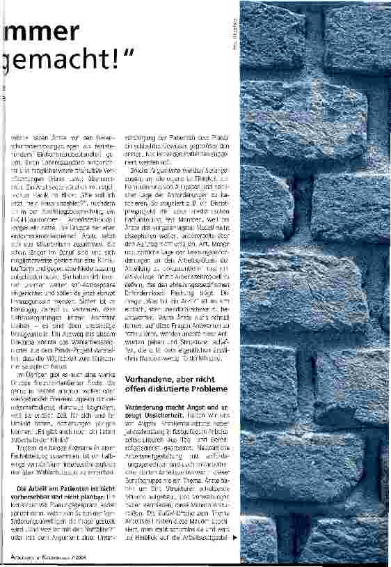 Vorschauseite 2: Das haben wir schon immer so gemacht! Warum gute Arbeitszeitmodelle manchmal am Widerstand der Ärzte scheitern