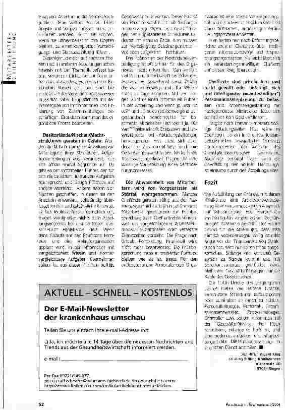 Vorschauseite 3: Das haben wir schon immer so gemacht! Warum gute Arbeitszeitmodelle manchmal am Widerstand der Ärzte scheitern