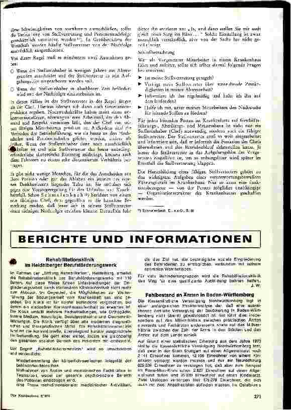 Vorschauseite 4: Die Stellvertretung als Führungsund Organisationsprobleme im Krankenhaus