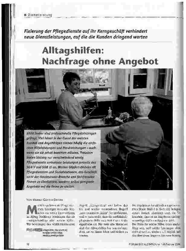 Vorschauseite 1: Alltagshilfen: Nachfrage ohne Angebot