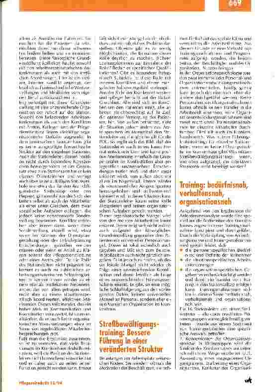 Vorschauseite 4: Bessere Strukturen erhöhen die Motivation des Pflegepersonals Organisationsmängel