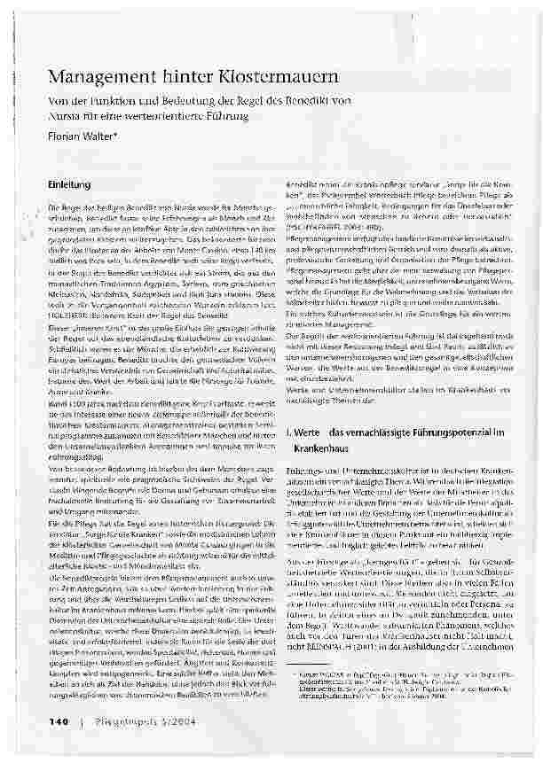 Vorschauseite 1: Management hinter Klostermauern