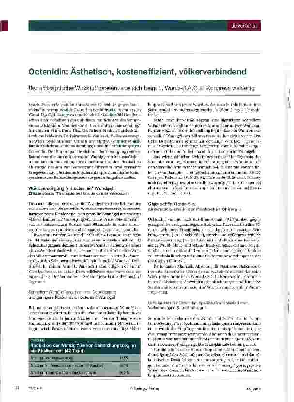 Vorschauseite 1: Octenidin: Ästhetisch, kosteneffizient, völkerverbindend