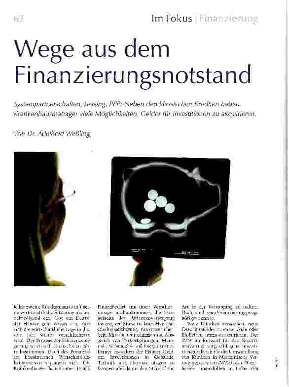 Vorschauseite 1: Wege aus dem Finanzierungsnotstand