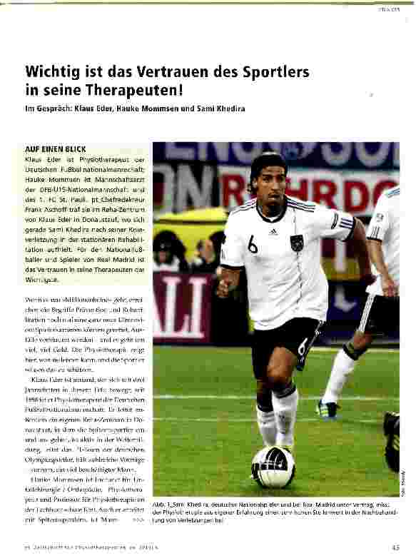 Vorschauseite 1: Wichtig ist das Vertrauen des Sportlers in seine Therapeuten!