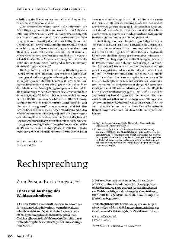 Vorschauseite 1: Erlass und Aushang des Wahlausschreibens