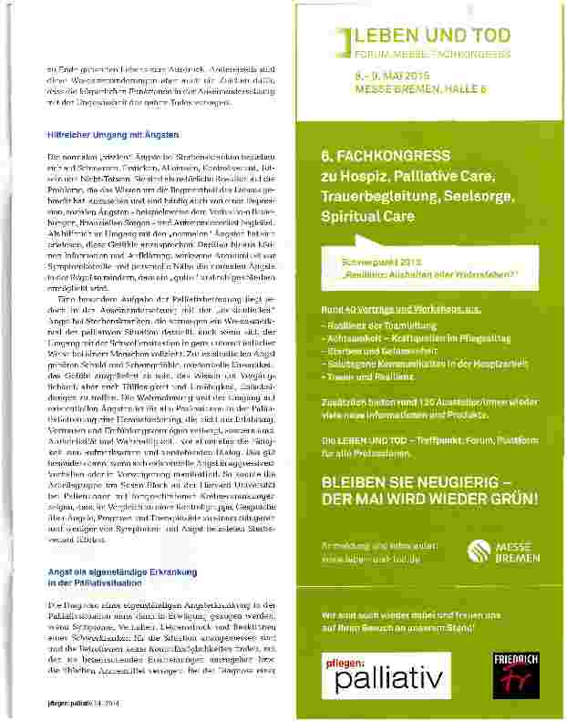 Vorschauseite 4: Angst in der Palliative Care