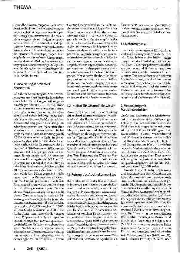 Vorschauseite 2: Bedarfsgerechte Versorgung -Perspektiven für ländliche Regionen und ausgewählte Leistungsbereiche