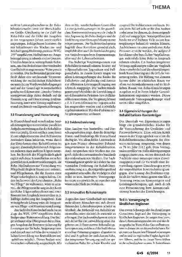 Vorschauseite 5: Bedarfsgerechte Versorgung -Perspektiven für ländliche Regionen und ausgewählte Leistungsbereiche