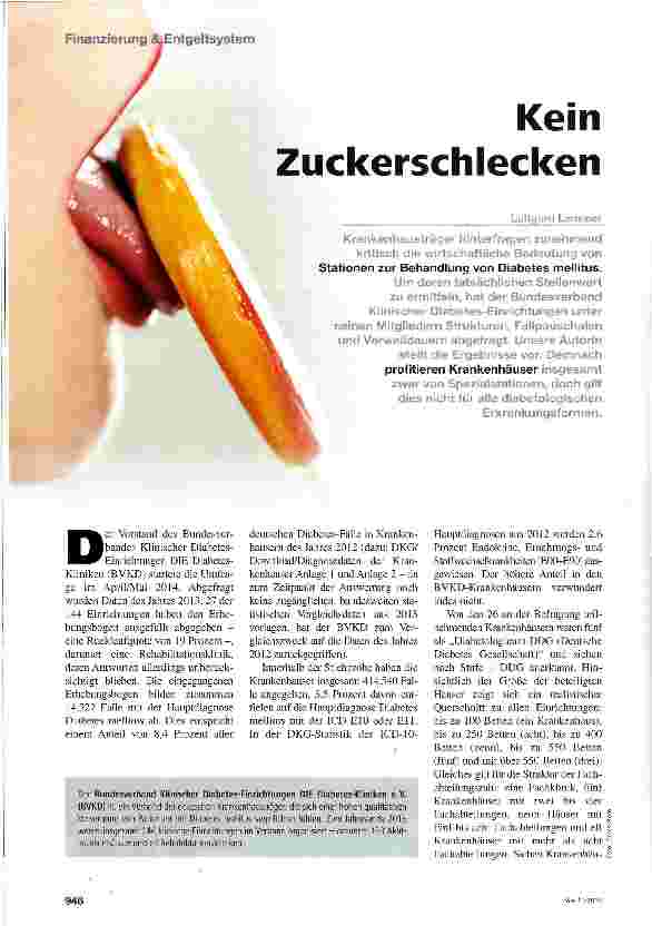 Vorschauseite 1: Kein Zuckerschlecken