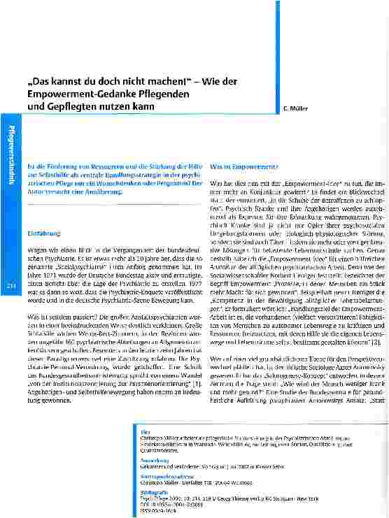 Vorschauseite 1: Das kannst du doch nicht machen! - Wie der Empowerment-Gedanke Pflegenden und Gepflegten nutzen kann