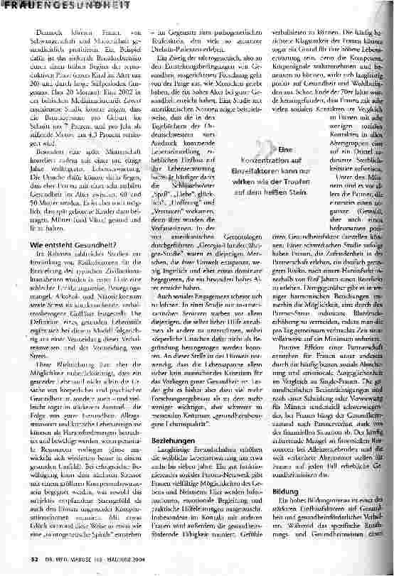 Vorschauseite 2: Was hält Frauen gesund?