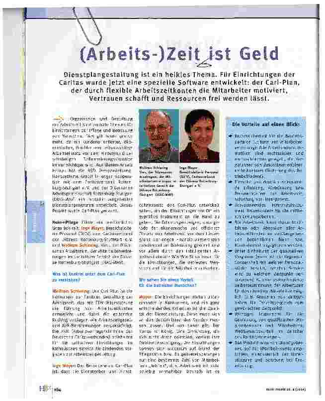 Vorschauseite 1: (Arbeits-)Zeit ist Geld