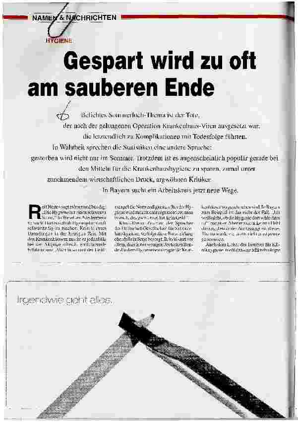 Vorschauseite 1: Gespart wird zu oft am sauberen Ende