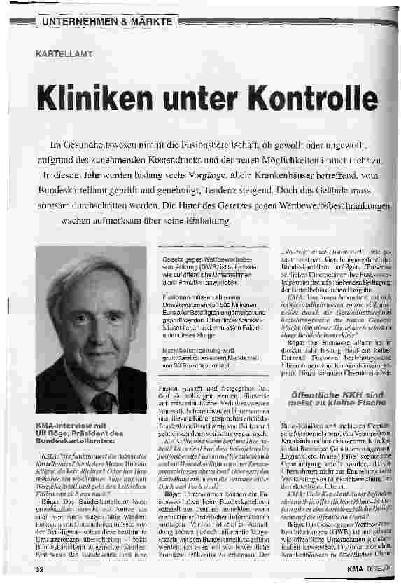 Vorschauseite 1: Kliniken unter Kontrolle