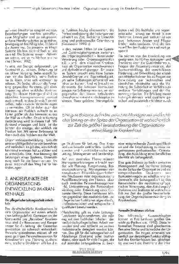 Vorschauseite 5: Organisationsentwicklung im Krankenhaus: Herausforderung für leitende Pflegekräfte