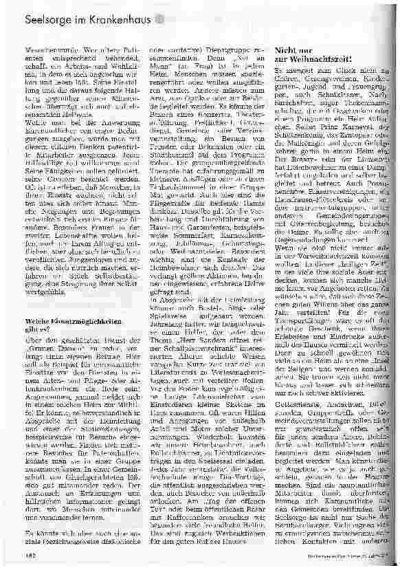 Vorschauseite 2: Ehrenamtliche Dienste in Altenund Pflegeheimen Ein Rückblick auf dasEurop. Jahr der älteren Menschen und der Solidargeimeinschaft der Generationen (1993)