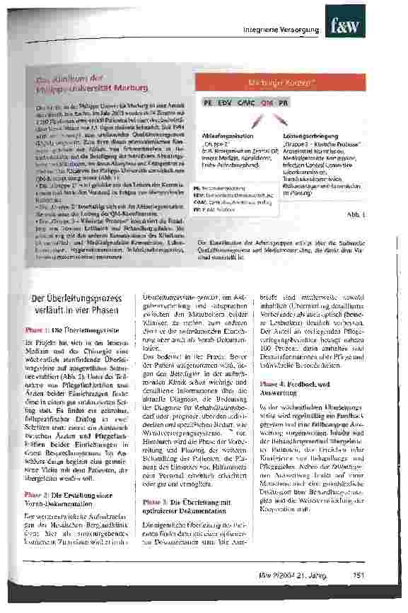 Vorschauseite 2: Die Überleitungsvisite verknüpft zwei Kliniken zum Wohl des Patienten