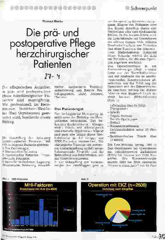 Vorschauseite 1: Die präund postoperative Pflege herzchirurgischer Patienten