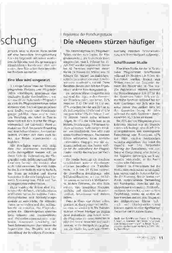 Vorschauseite 2: Weniger Stürze dank Pflegeforschung