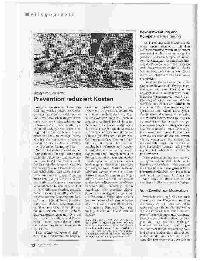 Vorschauseite 3: Weniger Stürze dank Pflegeforschung