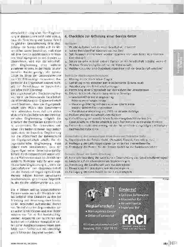 Vorschauseite 6: In die eigene Tasche wirtschaftenTrägereigene Servicegesellschaften in den Bereichen Hauswirtschaft und Technik. Rechtliche und organisatorische Anforderungen an Ausgliederungspro…