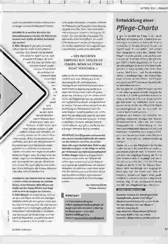 Vorschauseite 2: Vorfahrt für die Rechte der PatientenHEILBERUFE im Gespräch mit der Patientenbeauftragte der Bundesregierung Helga Kühn-Mengel