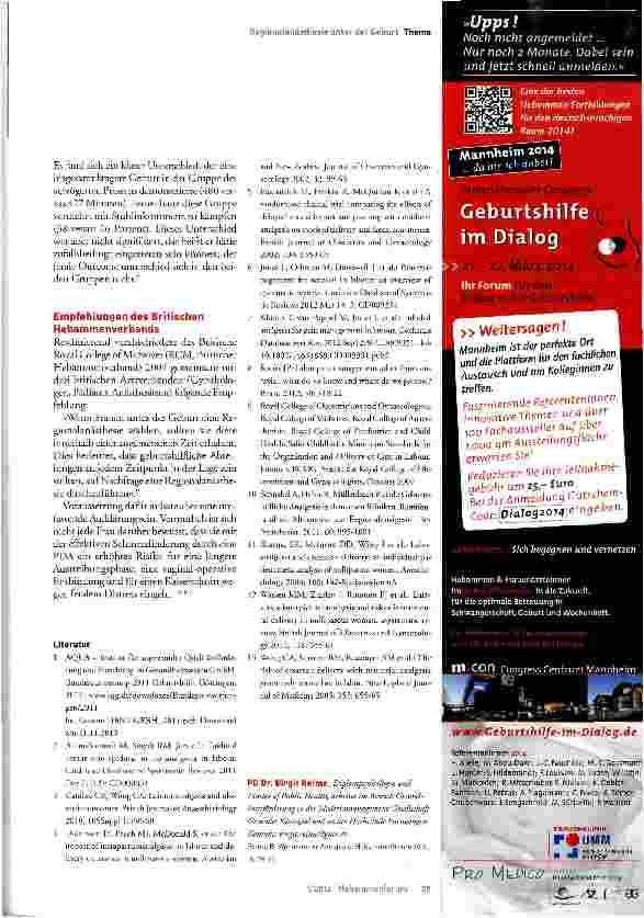 Vorschauseite 5: Wehen unter Analgesie