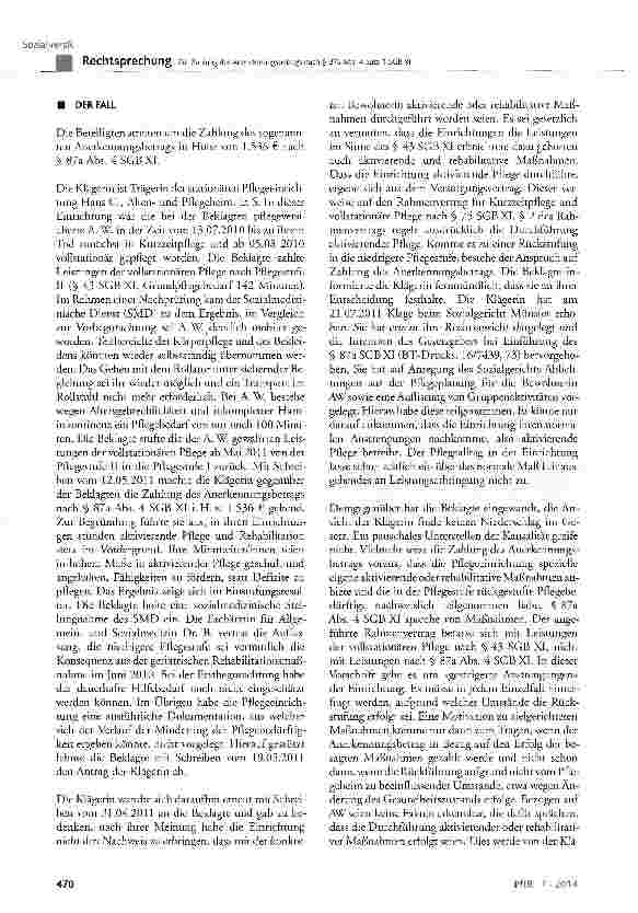 Vorschauseite 2: Zur Zahlung des Anerkennungsbetrags nach § 87a Abs. 4 Satz 1 SGB XISGB XI § 43, § 87a Abs. 4 Satz 1