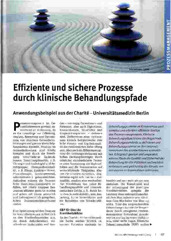 Vorschauseite 1: Effiziente und sichere Prozesse durch klinische Behandlungspfade