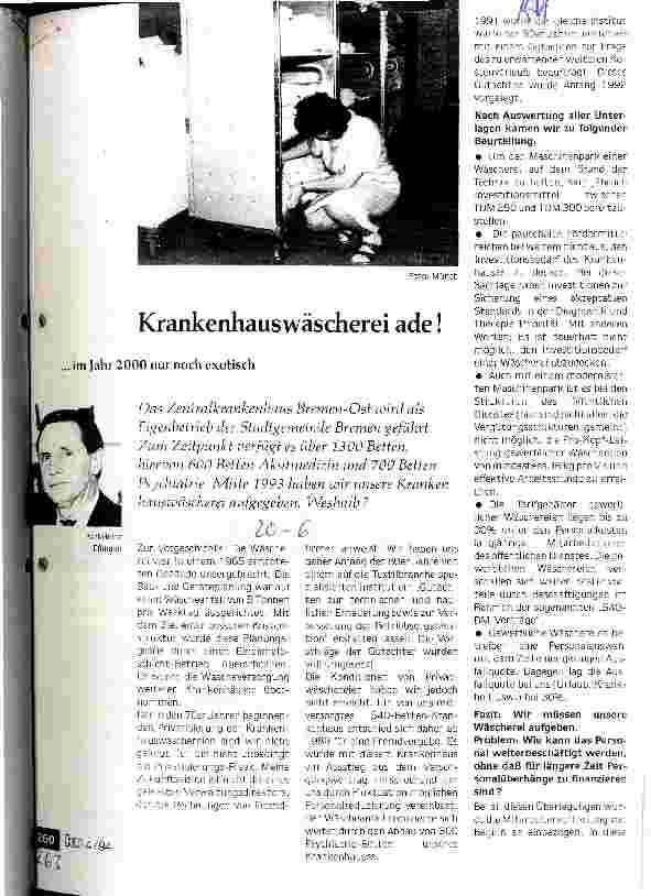 Vorschauseite 1: Krankenhauswäscherei ade! ... im Jahr 2000 nur noch exotisch