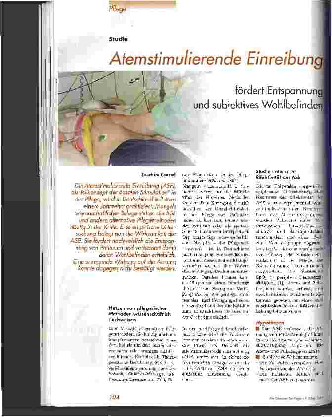 Vorschauseite 1: Atemstimulierende Einreibung fördert Entspannung und subjektives Wohlbefinden