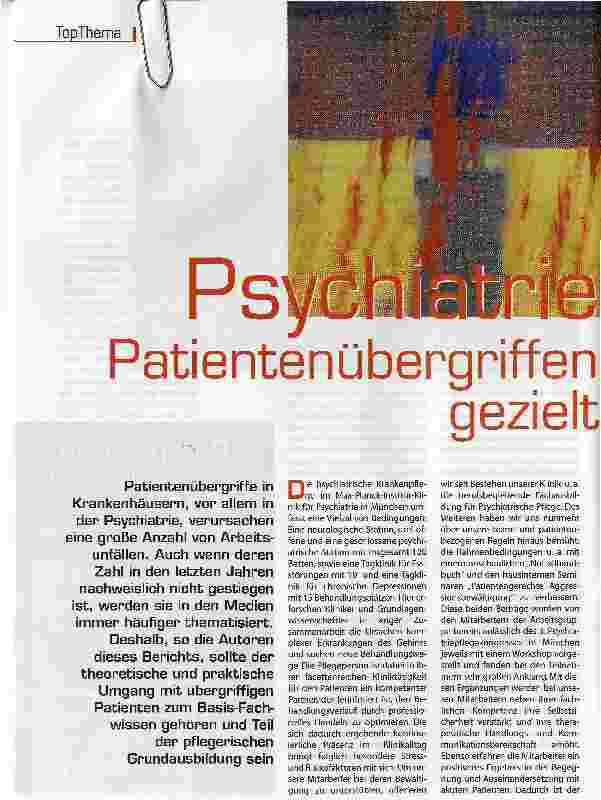 Vorschauseite 1: Psychiatrie - Patientenübergriffen gezielt begegnen