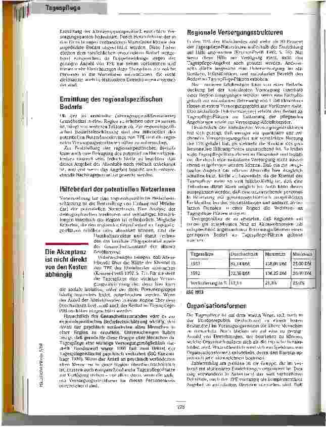 Vorschauseite 5: Tagespflege Leistungsspektrum und Bedarfsermittlung