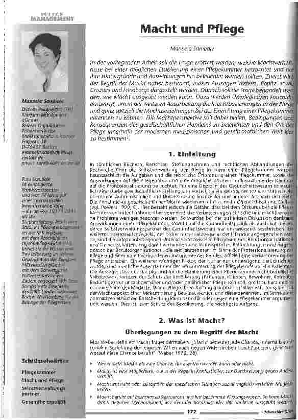 Vorschauseite 1: Macht und Pflege