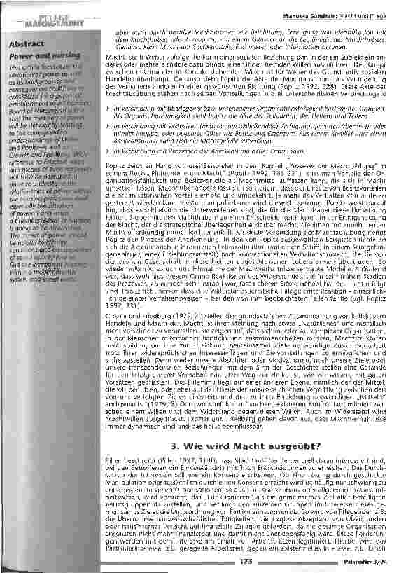 Vorschauseite 2: Macht und Pflege