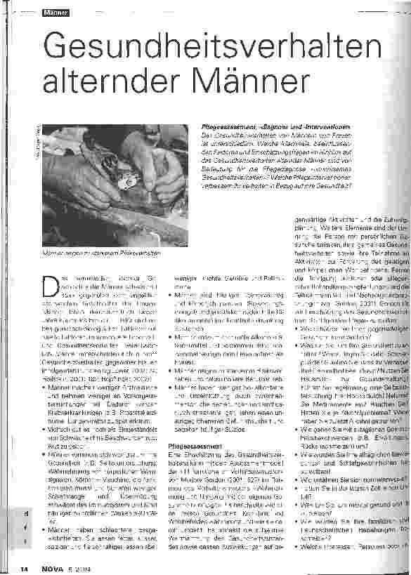 Vorschauseite 1: Gesundheitsverhalten alternder Männer