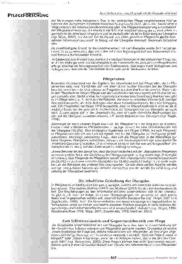 Vorschauseite 4: Sind Pflegende mit der Übergabe zufrieden?