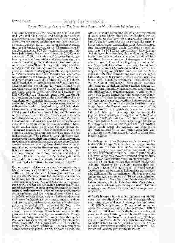 Vorschauseite 2: Quo vadis? Das Persönliche Budget für Menschen mit Behinderungen