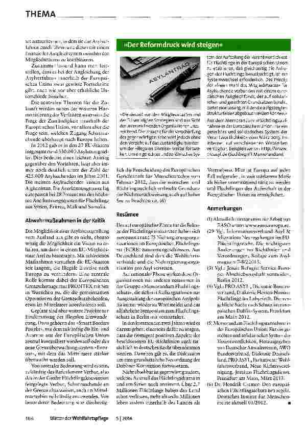 Vorschauseite 3: Asyl in der Europäischen Union