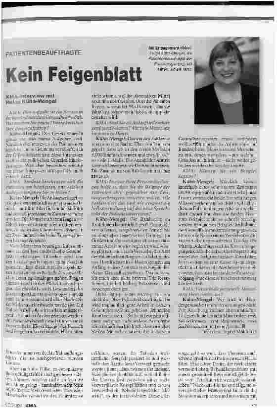 Vorschauseite 4: Auf Augenhöhe Kliniken nehmen ihre Patienten ernst und gewinnen